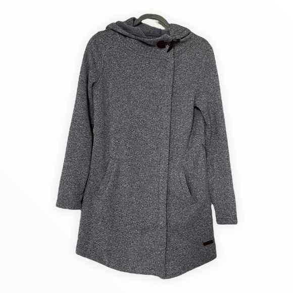 Roots Sweaters - Roots small oversized sweater cardigan blue hooded Shacket snap buttons pockets